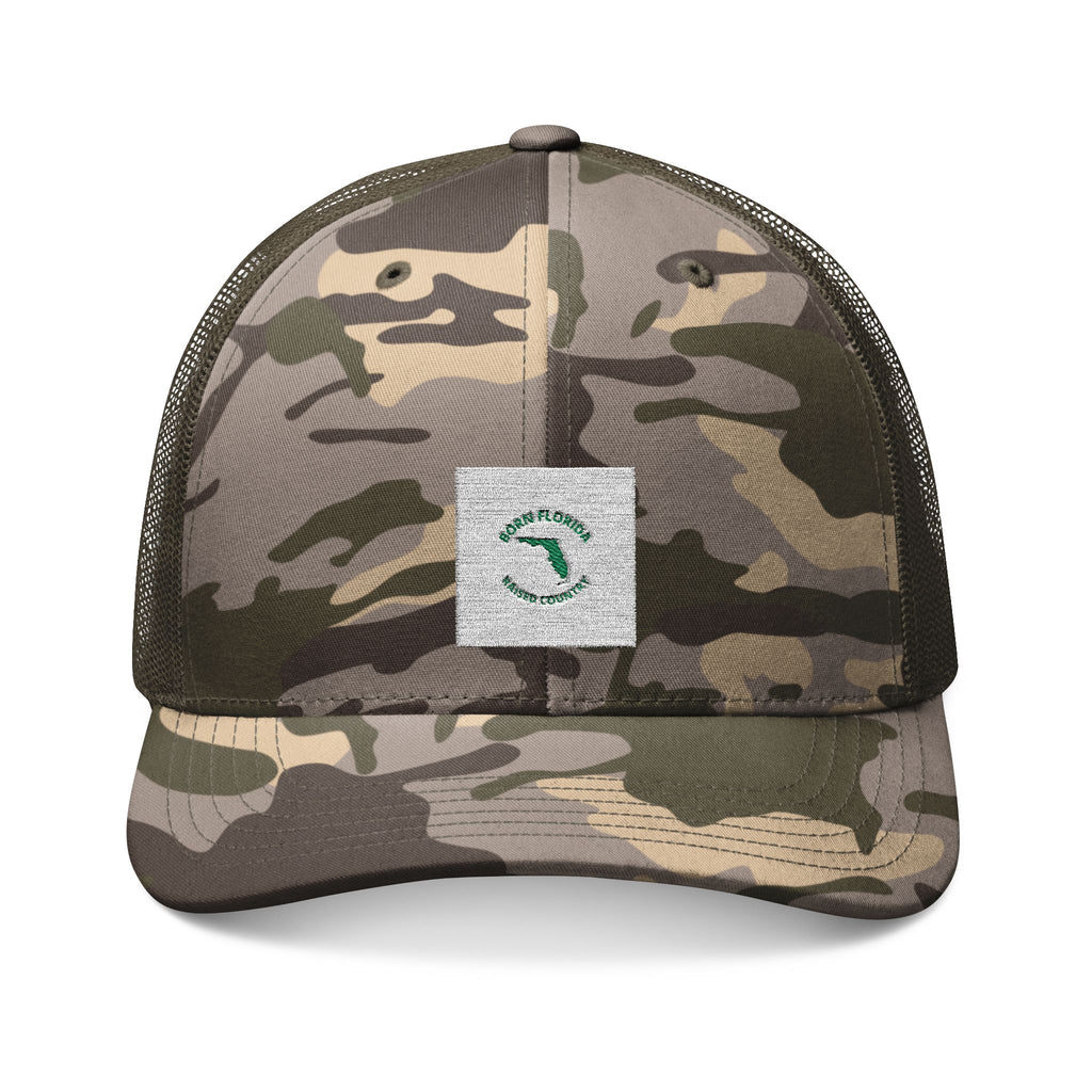 Born Florida • Raised County — Embroidered Trucker Hat