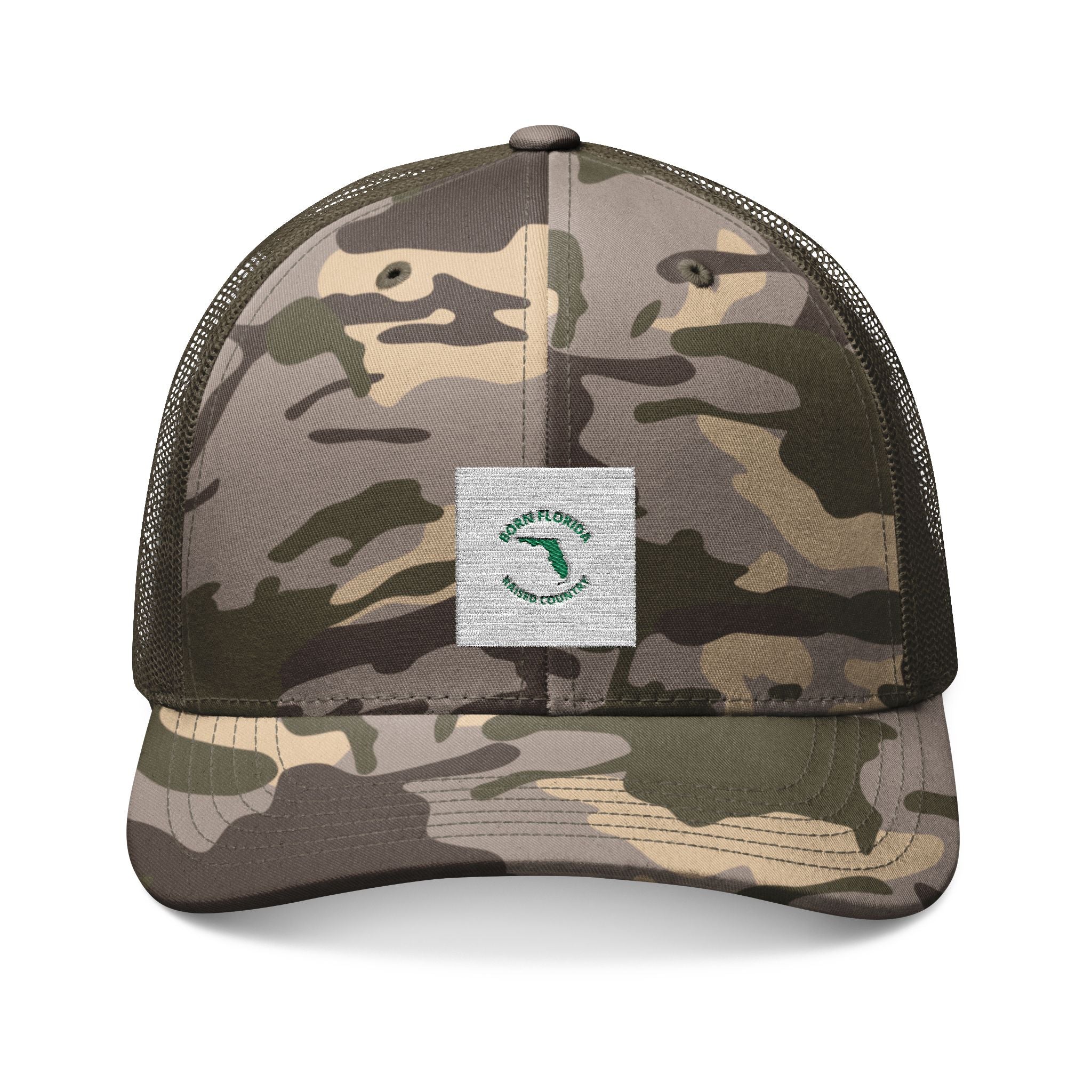 Born Florida • Raised County — Embroidered Trucker Hat